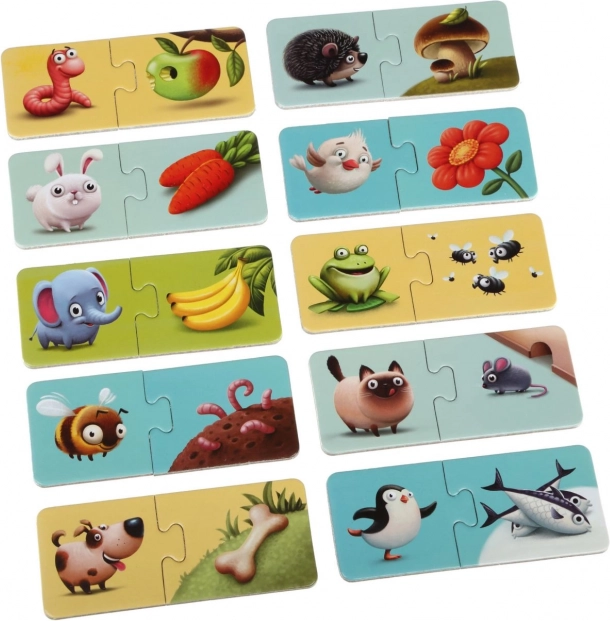 Leren door te spelen: koppel dieren aan hun eten