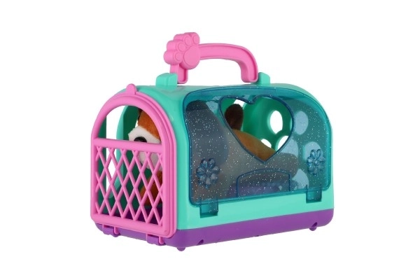 Transportbox met pluchen hondje