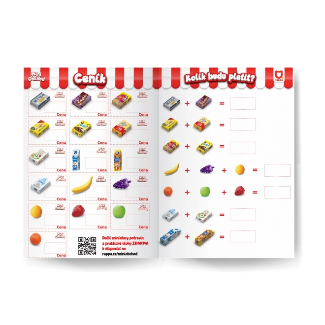 MINI WINKEL - winkelmandje met accessoires en leer hoe te winkelen - blauw