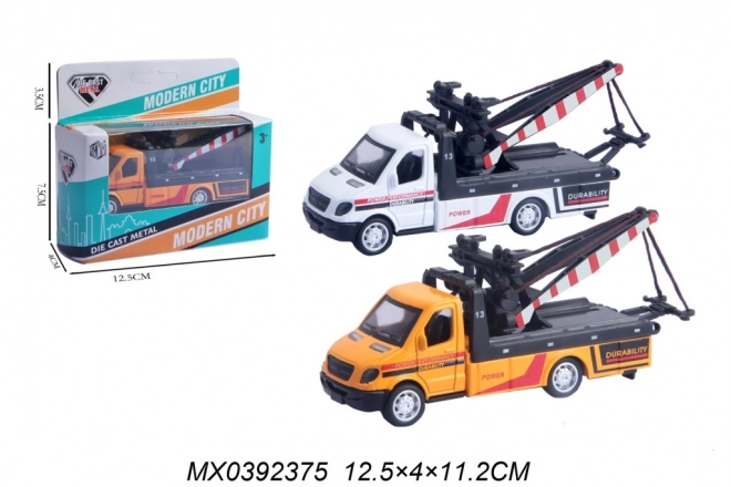 metalen model van een takelwagen met opwindmechanisme