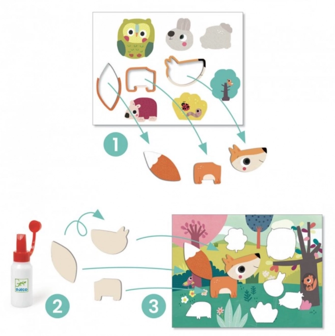DJECO Eerste collage voor de kleintjes Dieren