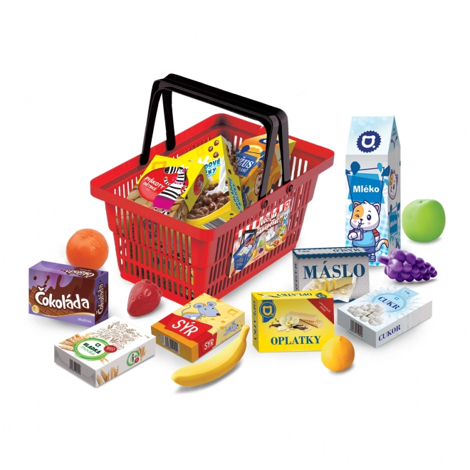 Mini winkelmandje met accessoires en leren