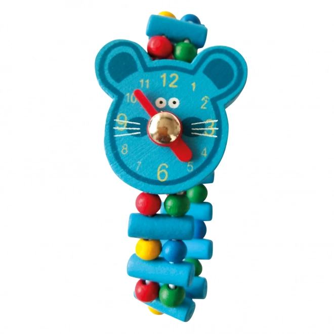 Bino Houten Horloge Muis