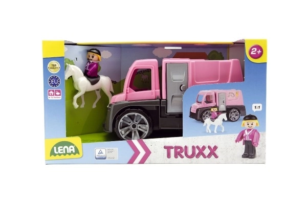 Auto Truxx paardenvervoer met figuren van plastic 26cm in doos 39x22x16cm 24m+