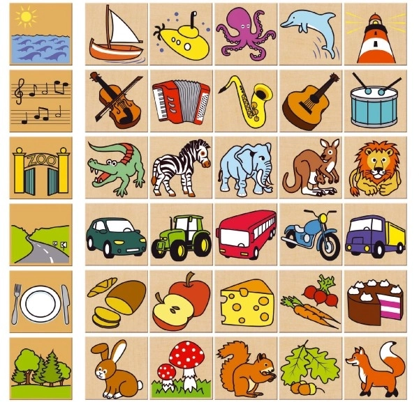 Didactisch spel - Waar hoort wat bij? 36 stukjes