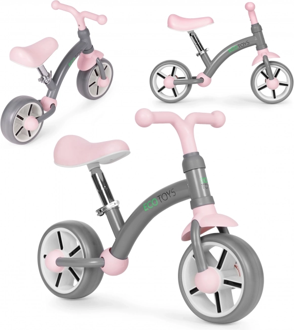 Loopfiets ECOTOYS met EVA-wielen en verstelbaar zadel, grijs