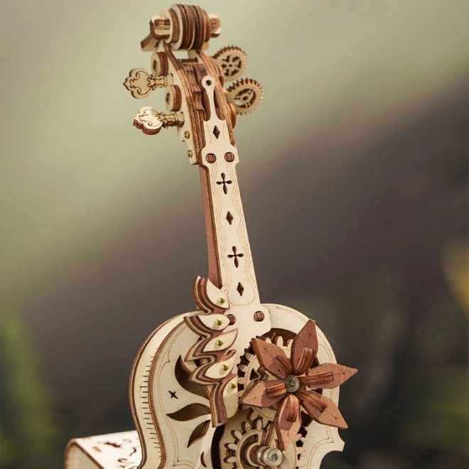 RoboTime houten mechanische puzzel Magische cello (elektrische aandrijving)