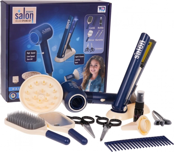MEGA kinder-kappersset Blauw + accessoires