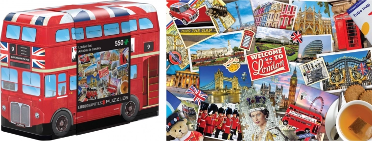 Eurographics puzzel in blikdoos Londense bus 550 stukjes