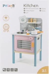 Houten kinderkeuken met fornuis en oven