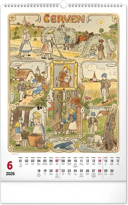 Muurkalender Josef Lada 2026