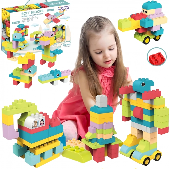 Bouwset WOOPIE Grote constructieblokken voor kinderen 86 stuks