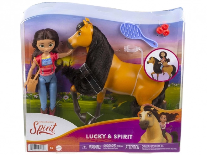 Sada Lucky en Vreugdepop met paard uit Mustang: Spirit van vrijheid