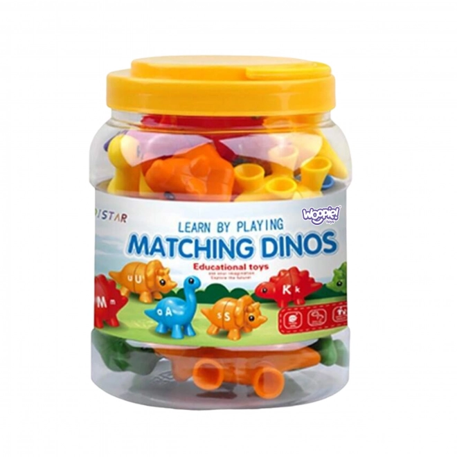 WOOPIE set Montessori figuren dinosaurussen om te stapelen met het leren van kleuren en letters Dopasuj Literki 13 stuks