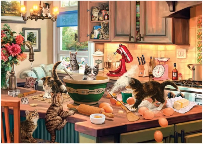 Puzzel Katten in de keuken XL 700 stukjes