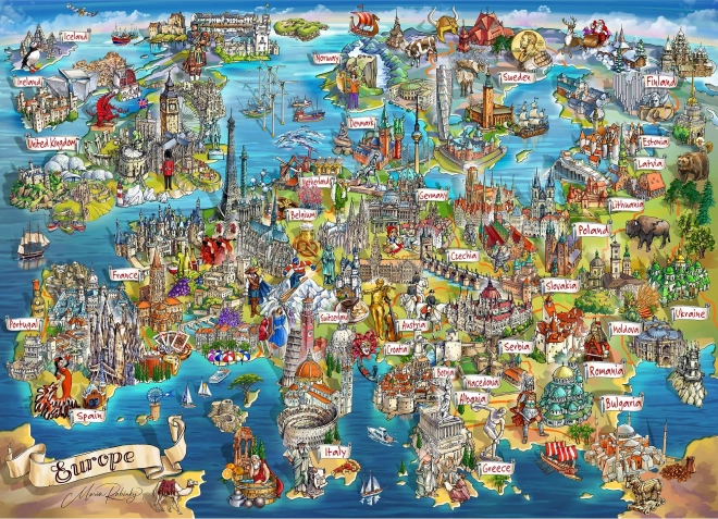 Puzzle GIBSONS Reizen door Europa 1000 stukjes