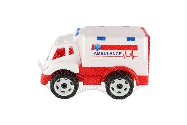 Wit plastic ambulance autootje