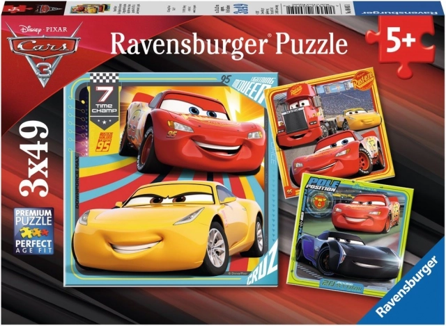 Ravensburger puzzel Cars 3 op de racebaan 3×49 stukjes