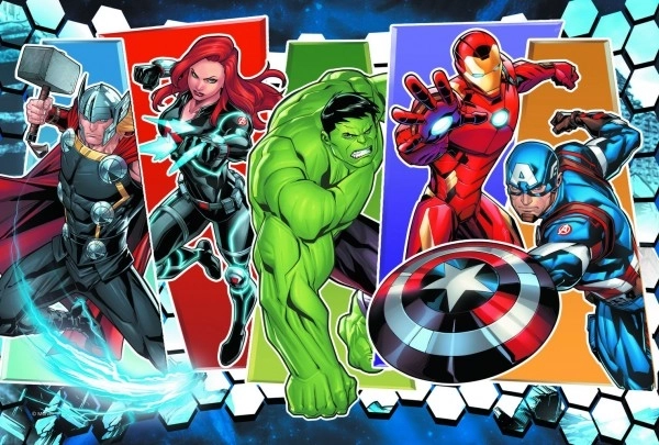Puzzel Onverslaanbare Avengers 33x22cm 60 stukjes in doos 21x14x4cm
