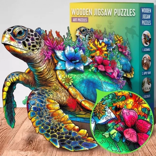 Houten puzzel schildpad 300 stukjes