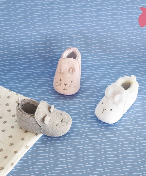 Doudou Eerste Schoentjes 0-6 mnd. roze