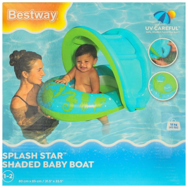 Groene opblaasbare drijfring met klep BESTWAY voor baby's