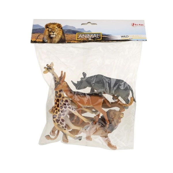 Safari dieren kunststof 11-15cm 5 stuks in zak