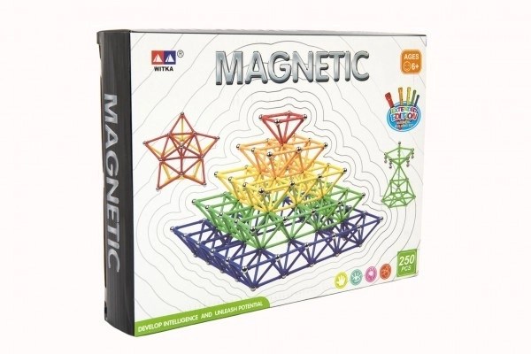 Magnetische bouwset 250 st. plastic/metaal in doos 31x23x5cm