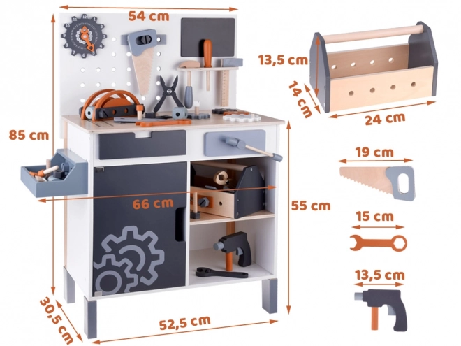 Houten werkplaats set voor kinderen met gereedschap