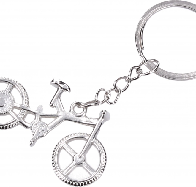 Zilveren sleutelhanger in de vorm van een fiets