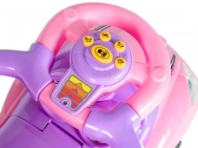 ECOTOYS Loopwagen met geluiden en stuurstang Auto roze