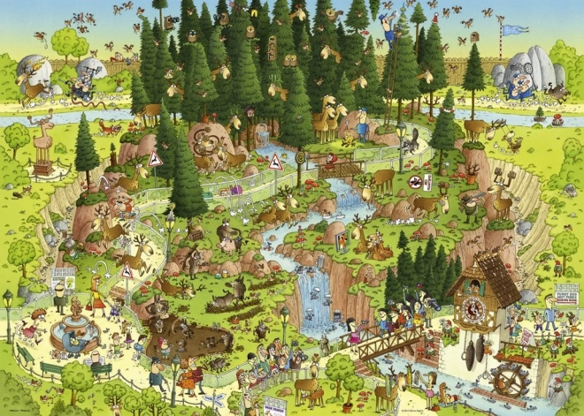 HEYE Puzzel Gekke ZOO: Tentoonstelling Zwarte Woud 1000 stukjes
