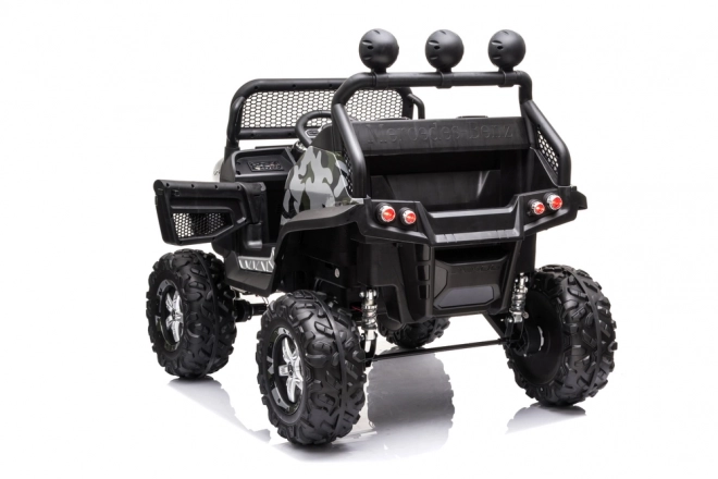 Elektrische kinderauto Unimog S in camouflagekleur