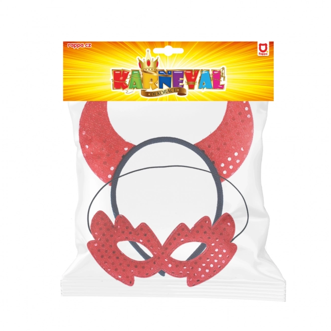 Set van hoorns en masker voor volwassenen demon