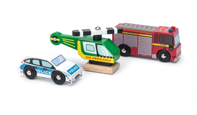 Le Toy Van set houten reddingsvoertuigjes