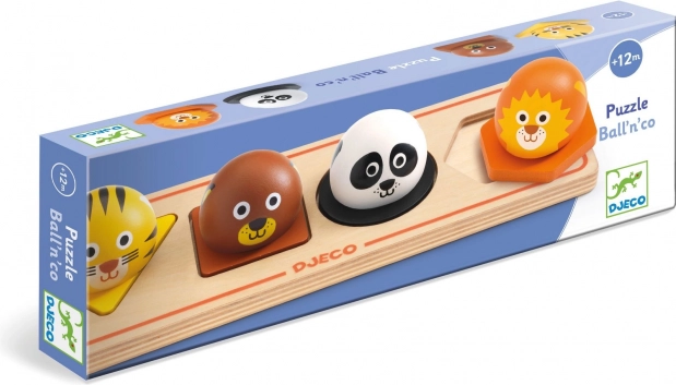 DJECO Houten Inlegpuzzel Ball'n'Co 4 stukken