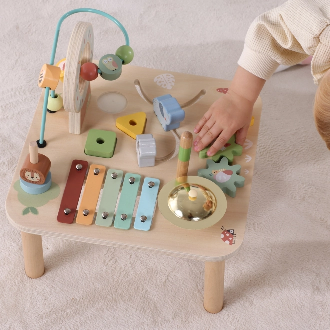 Houten leerstafel met muziek labyrint 5-in-1