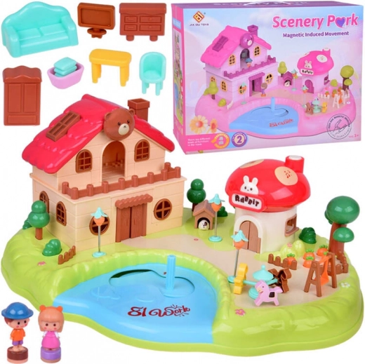 Interactief magnetisch huisje met bewegende elementen Scenery Park