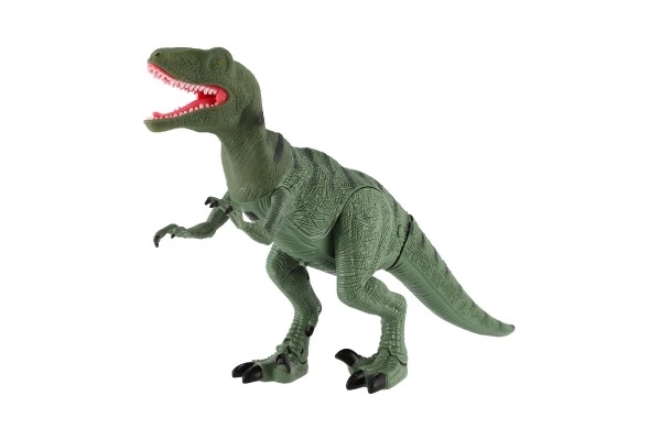 Dinosaurus lopend IC velociraptor plastic 50cm op batterijen met geluid met licht in doos 53x32,5x12cm
