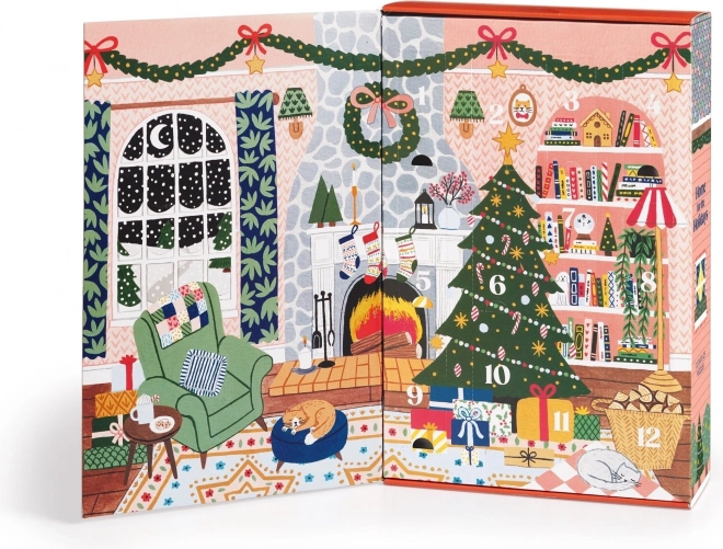 GALISON Puzzel Adventskalender Thuis voor Kerstmis 12x42 stukken