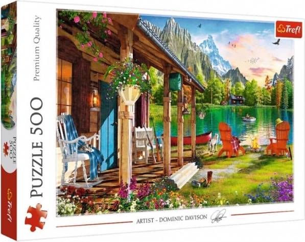 Puzzel 500 stukjes huisje in de bergen