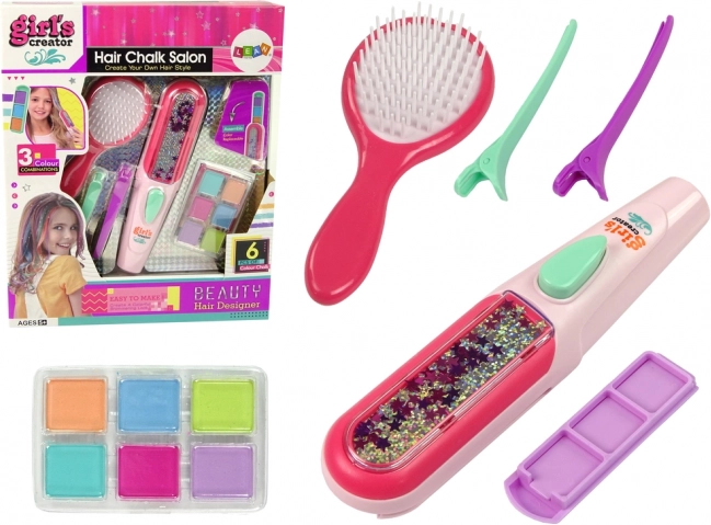 Set om haar te kleuren met krijt en stijltang