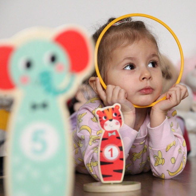 Houten behendigheidsspel Tooky Toy - gooi naar doel dieren