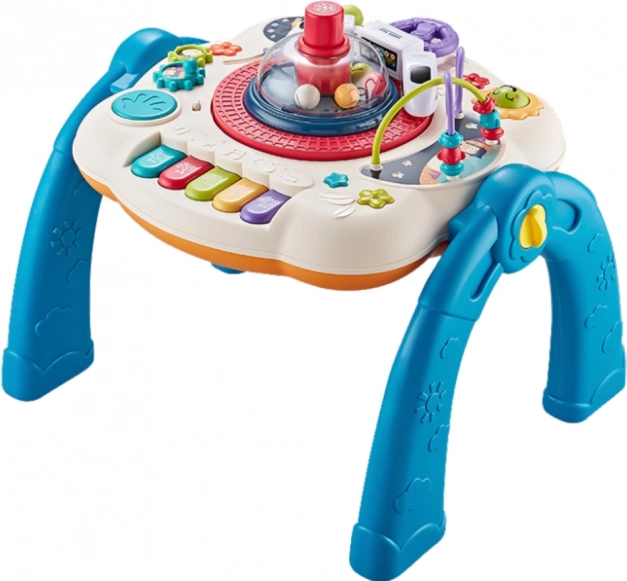 Interactieve educatieve 2-in-1 speeltafel met bouwplaat Blauw