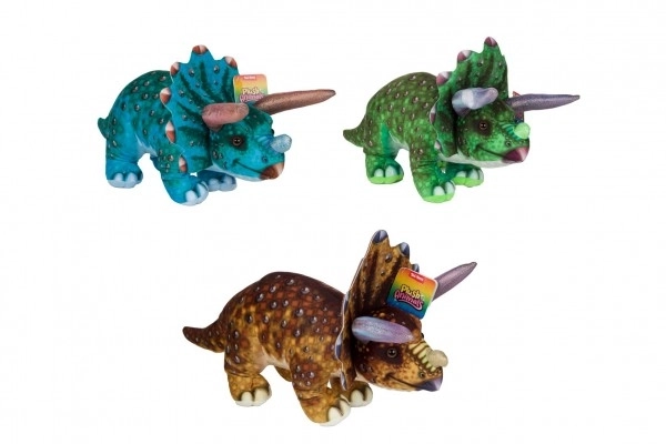 Dinosaurus/Ceratopsische pluche 38x15cm 3 kleuren 24m+