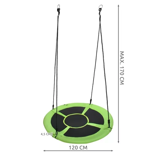 Schommel Stork Nest 120cm Groen-Zwart 23515