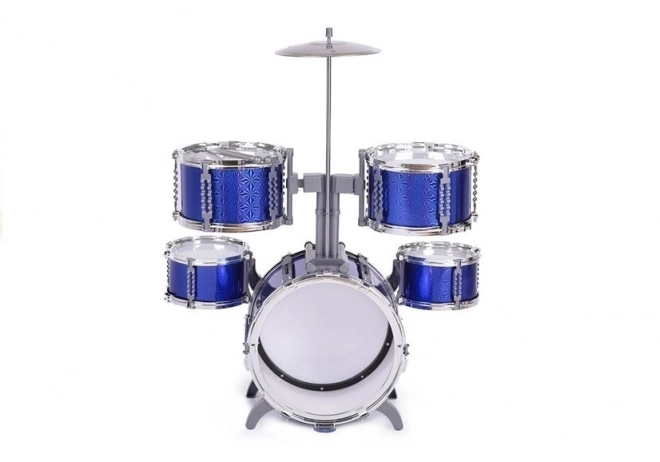 Grote trommelset met stoel 5 drums cimbaal blauw