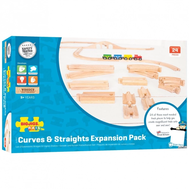 Bigjigs Rail Houten Spoorweg Set van 24 Delen