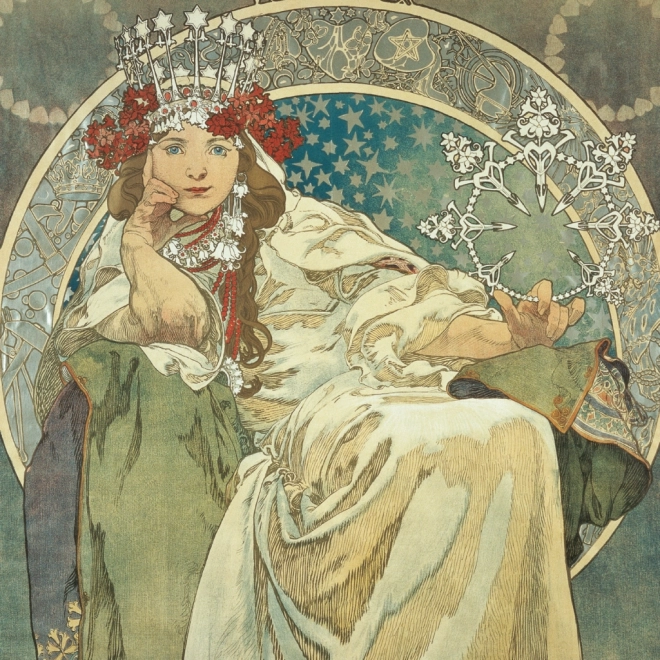 Notitiekalender Alfons Mucha 2025, 30 × 30 cm