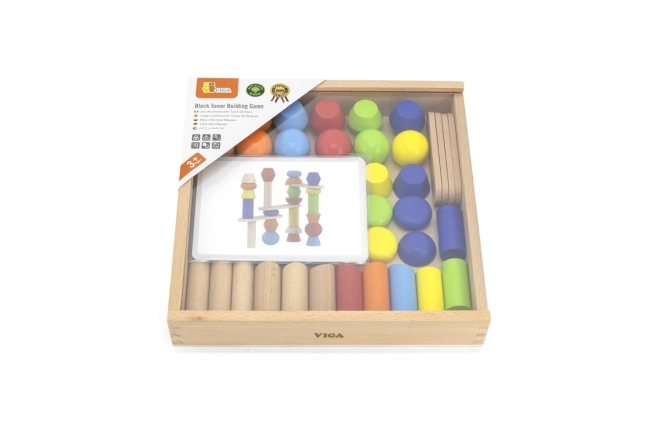 Houten geometrische bouwstenen 52 stuks Viga